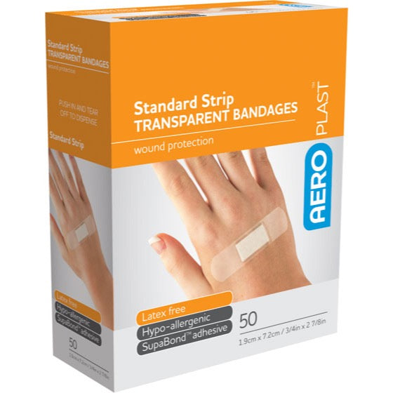 AEROPLAST Transparent Strip 72mm x 19mm x 50 pack